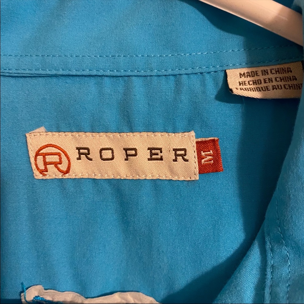 Blue Roper Western Shirt Size Medium .